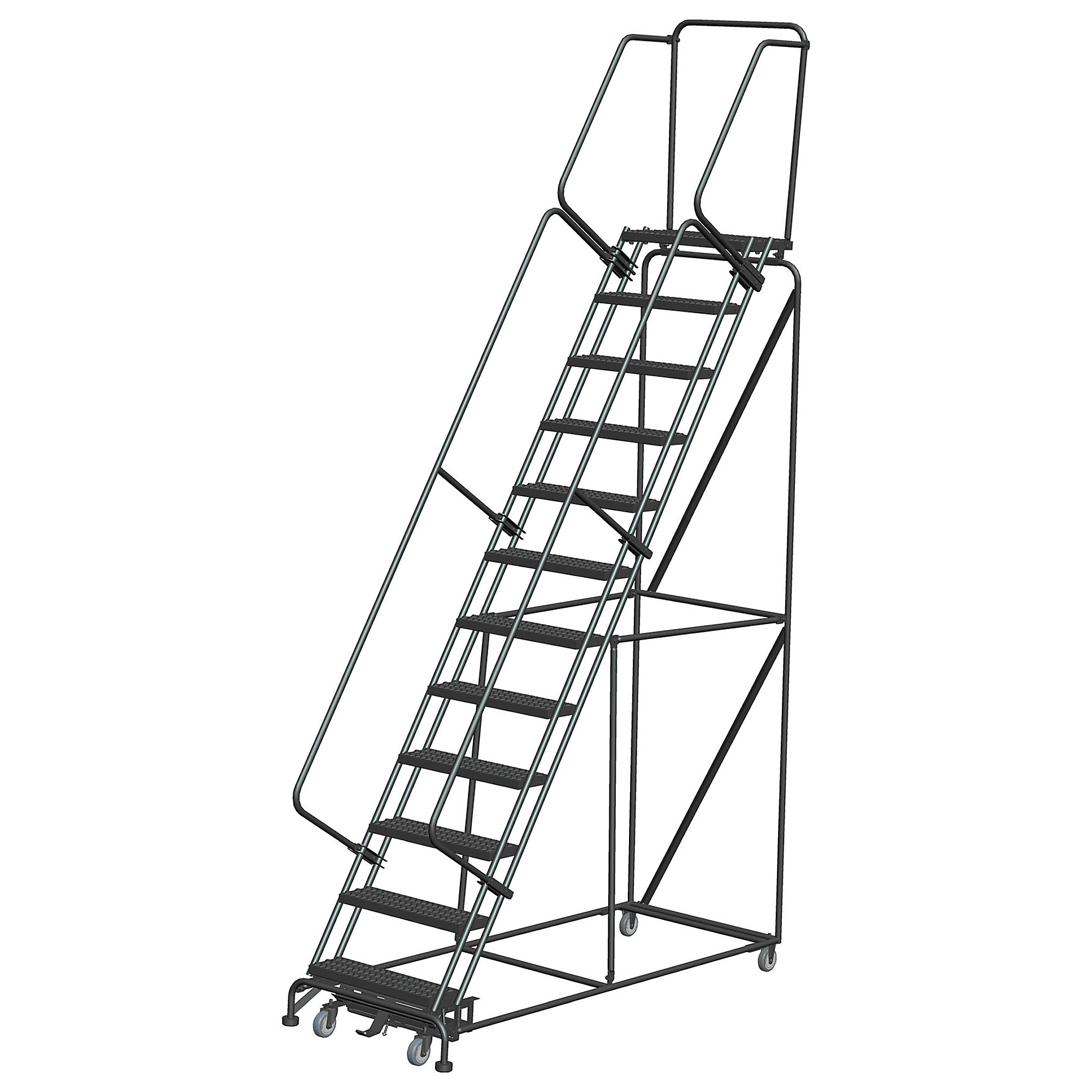 Ballymore, Rolling Ladder, Overall Height 153 in, Steps 12, Material Steel, Model# WA123214G